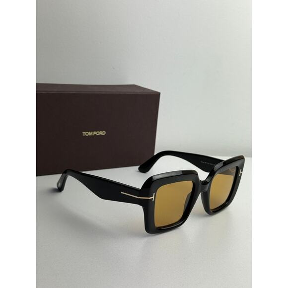 NEW Tom Ford FT1157 Esme Sunglasses in Black Yellow Square main image 7